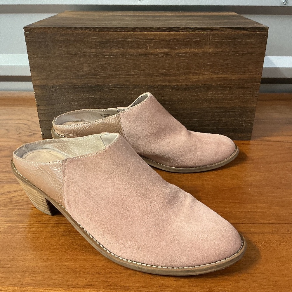 Kelsi Dagger Anthropologie Women Mauve Suede Pointed Toe Mules Size 8.5
